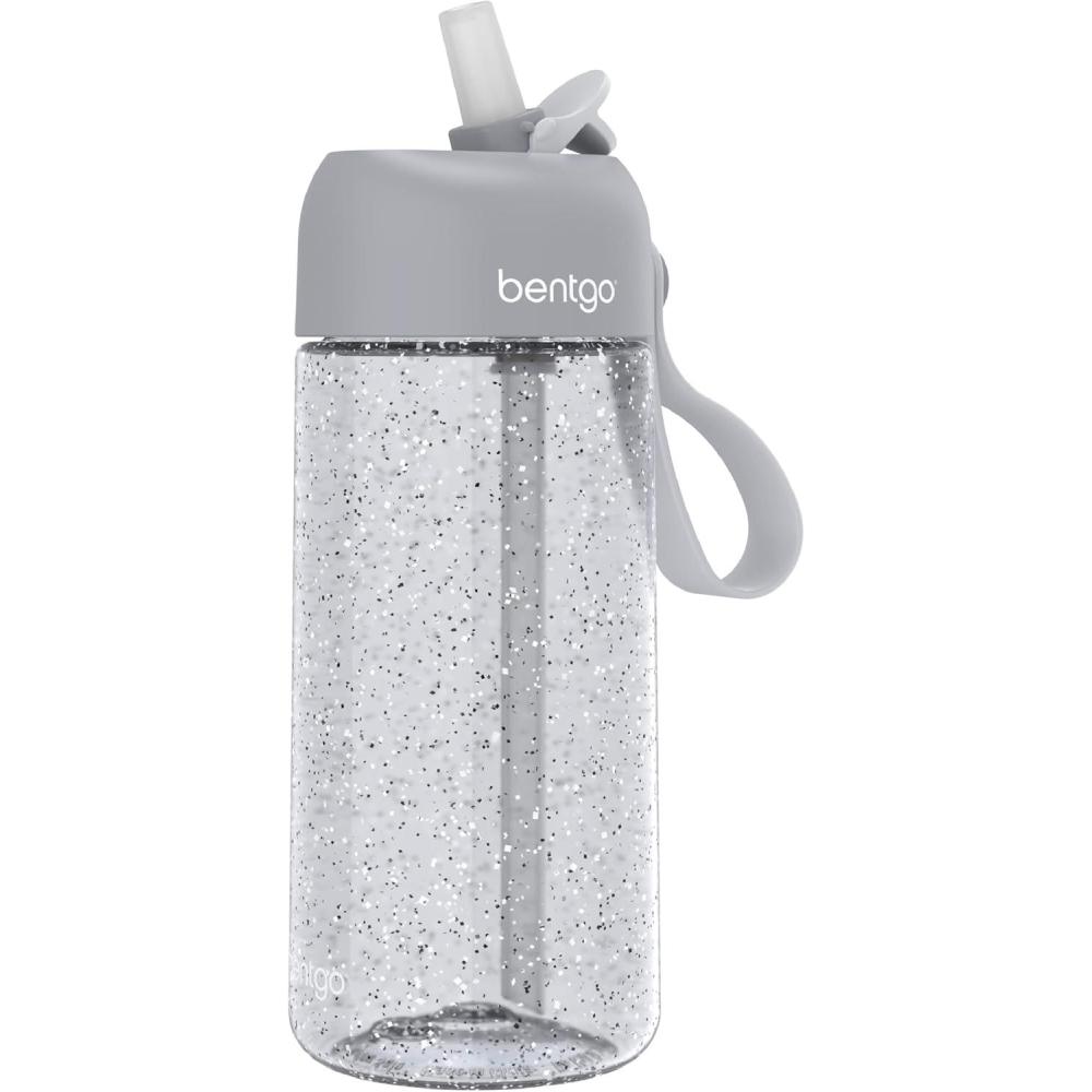 imageBentgo Kids Water Bottle  LeakProof Durable Tritan BPAFree 15 oz Cup for KidsToddlers Ages 3 Safe Sip Spout Carrying Handle ampamp Dishwasher Safe for School Glitter Edition  Silver