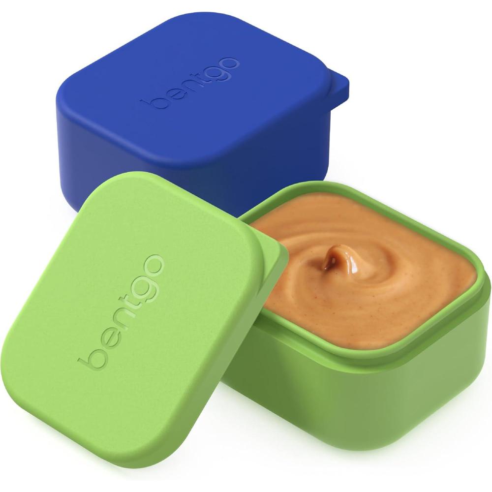 imageBentgo Sidekicks 2Pack Silicone Container Set  Dipping Sauce Cups for Condiments ampamp Small Snacks Reusable Durable ampamp LeakProof Liquid Storage Salad Dressing Container  26 oz Blue ampamp GreenBlue  Green