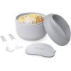 imageBentgo Bowl  Insulated LeakResistant Bowl with Snack Compartment Collapsible Utensils and Improved EasyGrip Design for OntheGo  Holds Soup Rice Cereal ampamp More  BPAFree 212 oz BlushGray