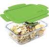 imageBentgo Glass Lunch Box  LeakProof BentoStyle Food Container with Airtight Lid and Divided 3Compartment Design  5 Cup Capacity for Meal Prepping and PortionControlled Meals for Adults PurpleGreen