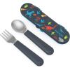 imageBentgo Kids Stainless Steel Utensil Set  Reusable Fork Spoon ampamp Storage Case  HighGrade BPAFree Stainless Steel EasyGrip Handles Dishwasher Safe for School Lunch Travel ampamp Outdoors DinosaurDino