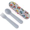 imageBentgo Kids Utensil Set  Reusable Plastic Fork Spoon ampamp Storage Case  BPAFree Materials EasyGrip Handles Dishwasher Safe  Ideal for School Lunch Travel ampamp Outdoors BlueTrucks