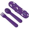 imageBentgo Kids Utensil Set  Reusable Plastic Fork Spoon ampamp Storage Case  BPAFree Materials EasyGrip Handles Dishwasher Safe  Ideal for School Lunch Travel ampamp Outdoors BlueUnicorn