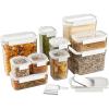 imageBentgo Pantry  22Piece Airtight Food Storage Containers Clear and Stackable Kitchen and Pantry Organization Set Locking Lids for Freshness Bonus Cereal Lid ampamp Scoop BPAFree Plastic White StoneSnow