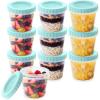 imageBentgo Prep  20 Piece 8 fl oz LeakProof Deli Containers with Lids Food Storage for Meal Prep TwistTop Reusable PFAS ampamp BPAFree Stackable Microwave Freezer ampamp Dishwasher Safe Honeydew16 oz Sea Blue