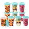 imageBentgo Prep  20 Piece 8 fl oz LeakProof Deli Containers with Lids Food Storage for Meal Prep TwistTop Reusable PFAS ampamp BPAFree Stackable Microwave Freezer ampamp Dishwasher Safe Honeydew32 oz Aquamarine