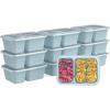 imageBentgo Prep  2Compartment Snack Containers with Lids  Reusable Microwaveable Durable PFAS ampamp BPAFree Freezer and DishwasherSafe Meal Prep Food Storage  10 Trays ampamp 10 Lids ClaySky