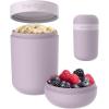 imageBentgo Snack Cup  Reusable Snack Container with LeakProof Design Toppings Compartment and DualSealing Lid Portable ampamp Lightweight for Work Travel Gym  Dishwasher Safe Dark GrayOrchid