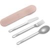 imageBentgo Stainless Travel Utensil Set  Reusable 3Piece Silverware Set with Carrying Case HighGrade Premium Steel BPAFree Case EcoFriendly  Ideal for Travel Camping and Office Use CarbonRose