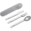 imageBentgo Stainless Travel Utensil Set  Reusable 3Piece Silverware Set with Carrying Case HighGrade Premium Steel BPAFree Case EcoFriendly  Ideal for Travel Camping and Office Use CarbonGray