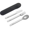 imageBentgo Stainless Travel Utensil Set  Reusable 3Piece Silverware Set with Carrying Case HighGrade Premium Steel BPAFree Case EcoFriendly  Ideal for Travel Camping and Office Use CarbonCarbon