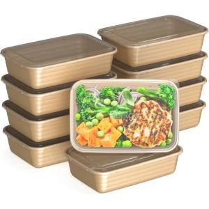 imageBentgo 20Piece Lightweight Durable Reusable BPAFree 1Compartment Containers  Microwave Freezer Dishwasher Safe  WhiteGold