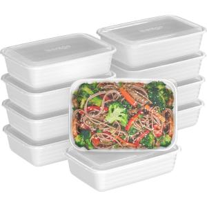 imageBentgo 20Piece Lightweight Durable Reusable BPAFree 1Compartment Containers  Microwave Freezer Dishwasher Safe  WhiteWhite