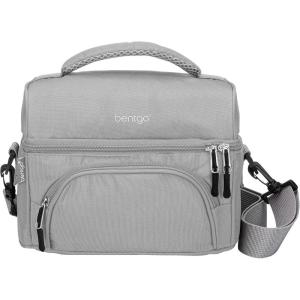 imageBentgo Deluxe Lunch Bag  Durable and Insulated Lunch Tote with Zippered Outer Pocket Internal Mesh Pocket Padded ampamp Adjustable Straps ampamp 2Way Zippers  Fits Most Lunch Boxes White MarbleGray