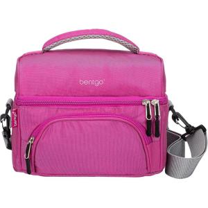 imageBentgo Deluxe Lunch Bag  Durable and Insulated Lunch Tote with Zippered Outer Pocket Internal Mesh Pocket Padded ampamp Adjustable Straps ampamp 2Way Zippers  Fits Most Lunch Boxes Carbon BlackPurple