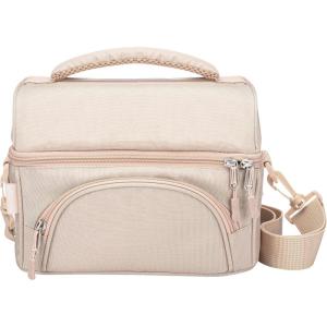 imageBentgo Deluxe Lunch Bag  Durable and Insulated Lunch Tote with Zippered Outer Pocket Internal Mesh Pocket Padded ampamp Adjustable Straps ampamp 2Way Zippers  Fits Most Lunch Boxes Carbon BlackSand