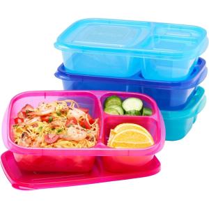 imageBentgo Easyboxes  Original Stackable Lunch Boxes  Reusable 3Compartment Food Containers for Kids and Adults  Bento Lunch Box for Meal Prep School ampamp Work  BPA Free Set of 4 ClassicJewel Brights
