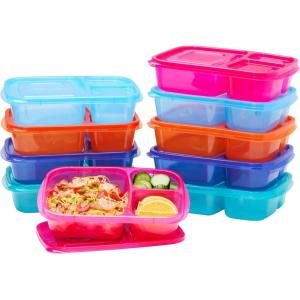 imageBentgo Easyboxes  Original Stackable Lunch Boxes  Reusable 3Compartment Food Containers for Kids and Adults  Bento Lunch Box for Meal Prep School ampamp Work  BPA Free Set of 10 Jewel BrightsJewel Brights
