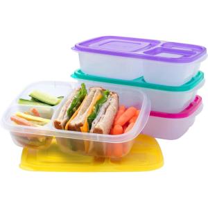 imageBentgo Easyboxes  Original Stackable Lunch Boxes  Reusable 3Compartment Food Containers for Kids and Adults  Bento Lunch Box for Meal Prep School ampamp Work  BPA Free Set of 4 ClassicBrights