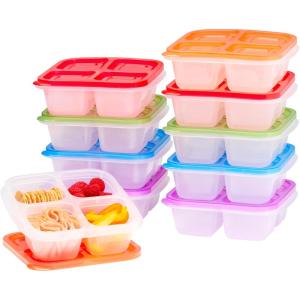 imageBentgo Easyboxes 4Compartment Snack Containers  20Piece Set with 10 Trays ampamp 10 CustomFit Lids to Seal in Freshness  Reusable Food Storage ampamp Meal Prep Bento BPAFree Containers Jewel BrightsClassic