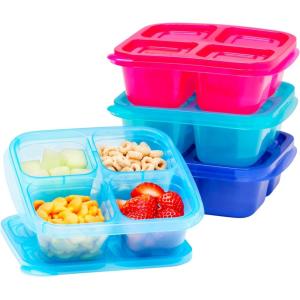 imageBentgo Easyboxes 4Compartment Snack Containers  8Piece Set with 4 Trays ampamp 4 CustomFit Lids to Seal in Freshness  Reusable Food Storage ampamp Meal Prep Bento BPAFree Containers Jewel BrightsJewel Brights