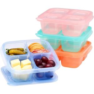 imageBentgo Easyboxes 4Compartment Snack Containers  8Piece Set with 4 Trays ampamp 4 CustomFit Lids to Seal in Freshness  Reusable Food Storage ampamp Meal Prep Bento BPAFree Containers Jewel BrightsPastels