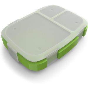 imageBentgo Fresh Tray Green with Transparent Cover  Reusable BPAFree 4Compartment Meal Prep Container with BuiltIn Portion Control for Healthy AtHome Meals and OntheGo LunchesGreen