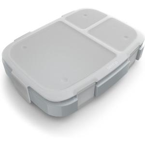 imageBentgo Fresh Tray Green with Transparent Cover  Reusable BPAFree 4Compartment Meal Prep Container with BuiltIn Portion Control for Healthy AtHome Meals and OntheGo LunchesGray