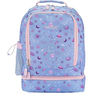 imageBentgo Kids 2in1 Backpack ampamp Insulated Lunch Bag  Durable 16 Backpack ampamp Lunch Container in Unique Prints for School ampamp Travel  Water Resistant Padded ampamp Large Compartments FairiesLavender Galaxy