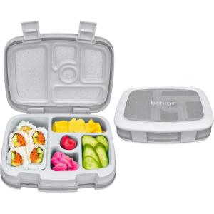imageBentgo Kids 5Compartment Lunch Box  Glitter Design for School Ideal for Ages 37 LeakProof DropProof Dishwasher Safe ampamp Made with PFAS ampamp BPAFree Materials Glitter Edition  Petal PinkGlitter Edition  Silver