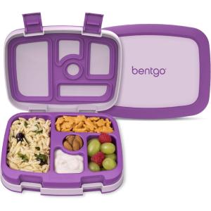 imageBentgo Kids BentoStyle 5Compartment LeakProof Lunch Box  Ideal Portion Sizes for Ages 3 to 7  Durable DropProof Dishwasher Safe PFAS ampamp BPAFree ampamp Made with FoodSafe Materials Citrus YellowPurple
