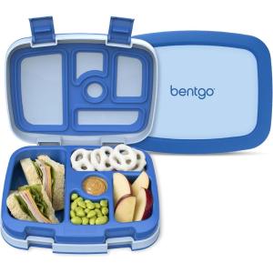 imageBentgo Kids BentoStyle 5Compartment LeakProof Lunch Box  Ideal Portion Sizes for Ages 3 to 7  Durable DropProof Dishwasher Safe PFAS ampamp BPAFree ampamp Made with FoodSafe Materials Citrus YellowBlue