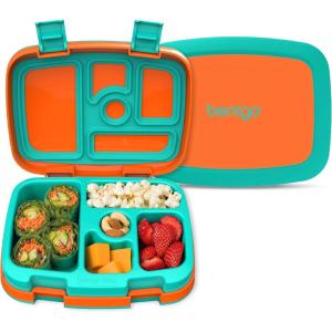 imageBentgo Kids BentoStyle 5Compartment LeakProof Lunch Box  Ideal Portion Sizes for Ages 3 to 7  Durable DropProof Dishwasher Safe PFAS ampamp BPAFree ampamp Made with FoodSafe Materials Citrus YellowOrange