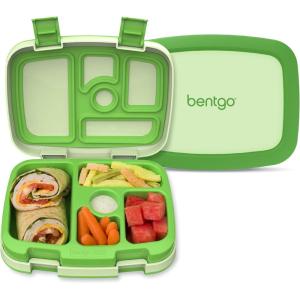 imageBentgo Kids BentoStyle 5Compartment LeakProof Lunch Box  Ideal Portion Sizes for Ages 3 to 7  Durable DropProof Dishwasher Safe PFAS ampamp BPAFree ampamp Made with FoodSafe Materials Citrus YellowGreen
