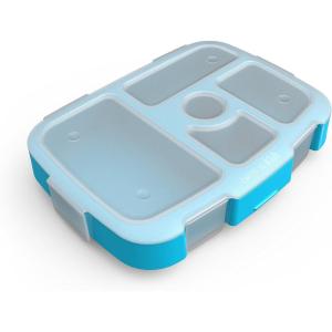 imageBentgo Kids Brights Tray Violet with Transparent Cover  Reusable BPAFree 5Compartment Meal Prep Container with BuiltIn Portion Control for Healthy AtHome Meals and OntheGo LunchesTurquoise