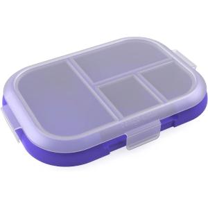 imageBentgo Kids Chill Tray with Transparent Cover  Reusable BPAFree 4Compartment Meal Prep Container with BuiltIn Portion Control for Healthy OntheGo Lunches Confetti Edition Vivid OrchidElectric Violet