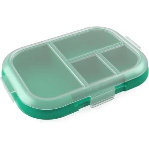 imageBentgo Kids Chill Tray with Transparent Cover  Reusable BPAFree 4Compartment Meal Prep Container with BuiltIn Portion Control for Healthy OntheGo Lunches Confetti Edition Vivid OrchidGreenNavy