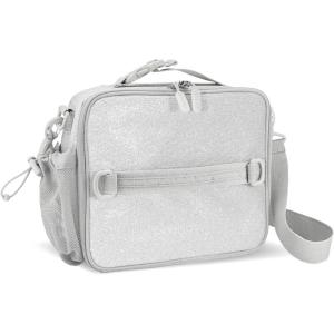 imageBentgo Kids Lunch Bag Whimsy ampamp Wonder Collection  Durable DoubleInsulated Lunch Bag for Kids 3 Holds Lunch BoxWater BottleSnacks WaterResistant Fabric ampamp Zip Pockets Starry SprinkleGlitter Edition  Silver