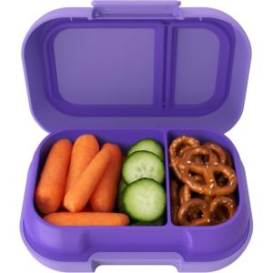 imageBentgo Kids Snack  2 Compartment LeakProof Bento Box Container for Snacks and Small Meals EasyOpen Latch Dishwasher Safe BPAFree for School Daycare ampamp Sports  Ideal for Ages 3 AquaPurple