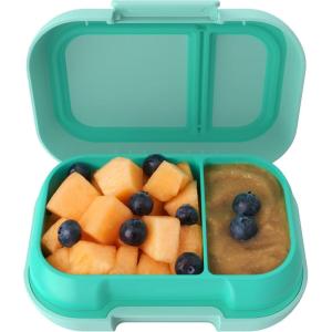 imageBentgo Kids Snack  2 Compartment LeakProof Bento Box Container for Snacks and Small Meals EasyOpen Latch Dishwasher Safe BPAFree for School Daycare ampamp Sports  Ideal for Ages 3 AquaAqua