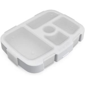 imageBentgo Kids Tray with Transparent Cover  Reusable BPAFree 5Compartment Meal Prep Container with BuiltIn Portion Control for Healthy Meals At Home ampamp On the Go Confetti Edition  Abyss BlueGlitter Edition  Silver