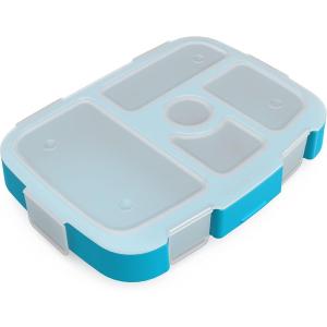imageBentgo Kids Tray with Transparent Cover  Reusable BPAFree 5Compartment Meal Prep Container with BuiltIn Portion Control for Healthy Meals At Home ampamp On the Go Confetti Edition  Abyss BlueConfetti Edition  Abyss Blue