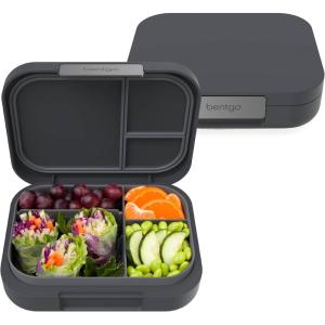 imageBentgo Modern  Adult ampamp Teen Bento Lunch Box 34 Compartments LeakResistant 55 Cup Capacity44 fl oz Improved Locking Clips Reusable BPAFree DishwasherMicrowave Safe Tray Dark GrayDark Gray