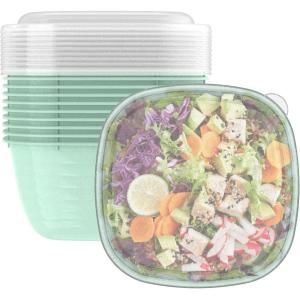 imageBentgo Prep  1Compartment Bowls with Custom Fit Lids  Reusable Microwaveable Durable PFAS ampamp BPAFree Freezer and Dishwasher Safe Meal Prep Food Storage  10 Bowls ampamp 10 Lids Sage Leaf GlitterSage Leaf Glitter