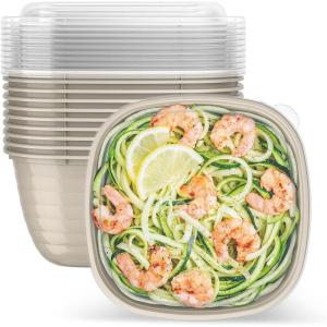 imageBentgo Prep  1Compartment Bowls with Custom Fit Lids  Reusable Microwaveable Durable PFAS ampamp BPAFree Freezer and Dishwasher Safe Meal Prep Food Storage  10 Bowls ampamp 10 Lids Sage Leaf GlitterChampagne