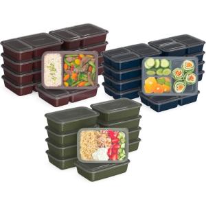 imageBentgo Prep 60Piece Meal Prep Kit  Reusable PFAS ampamp BPAFree Food Containers 1Compartment 2Compartment ampamp 3Compartments  Microwave Freezer ampamp Dishwasher Safe Gleam MetallicsRich Shades