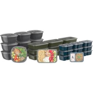 imageBentgo Prep 60Piece Variety Meal Prep Kit  Reusable PFAS ampamp BPAFree Food Containers 1Compartment Trays Prep Bowls ampamp Snack Boxes  Microwave Freezer ampamp Dishwasher Safe Rich ShadesRich Shades