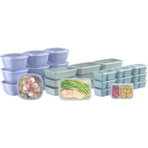 imageBentgo Prep 60Piece Variety Meal Prep Kit  Reusable PFAS ampamp BPAFree Food Containers 1Compartment Trays Prep Bowls ampamp Snack Boxes  Microwave Freezer ampamp Dishwasher Safe Rich ShadesFloral Pastels