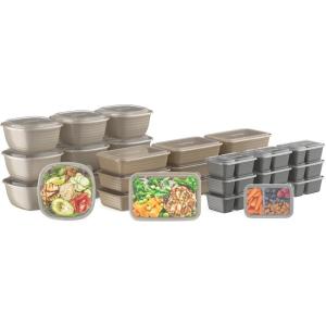imageBentgo Prep 60Piece Variety Meal Prep Kit  Reusable PFAS ampamp BPAFree Food Containers 1Compartment Trays Prep Bowls ampamp Snack Boxes  Microwave Freezer ampamp Dishwasher Safe Rich ShadesGleam Metallics