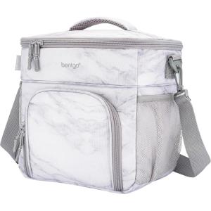 imageBentgo Prep Deluxe Insulated Multimeal Bag  Lunch Box Bag Holds 5 Meals Premium Insulation up to 8 Hrs Durable WaterResistant  Large Capacity For Adult Meal Prep White MarbleWhite Marble